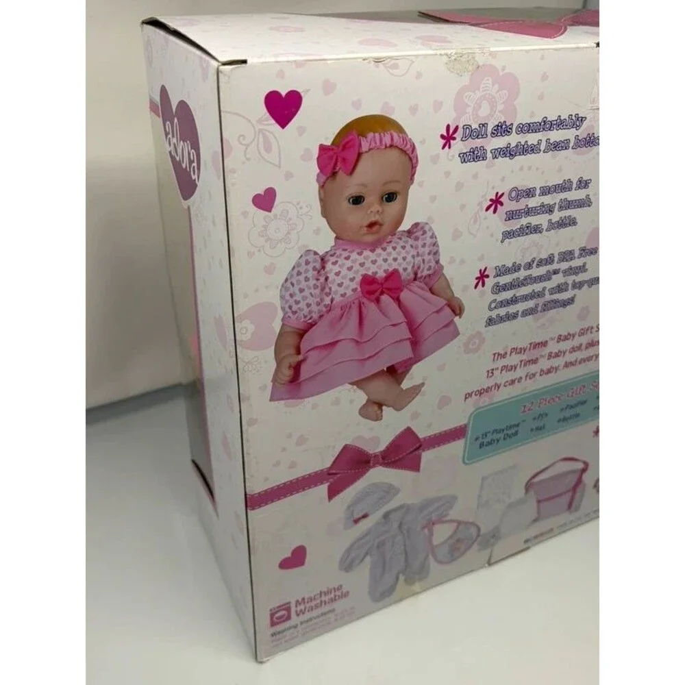 Adore play time baby 12 piece gift set doll bottle and more new open box